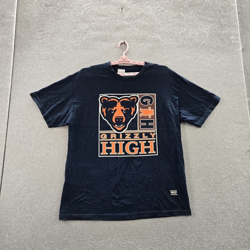 Diamond Supply Co. Men Shirt XL Blue Grizzly High Logo Short Sleeve